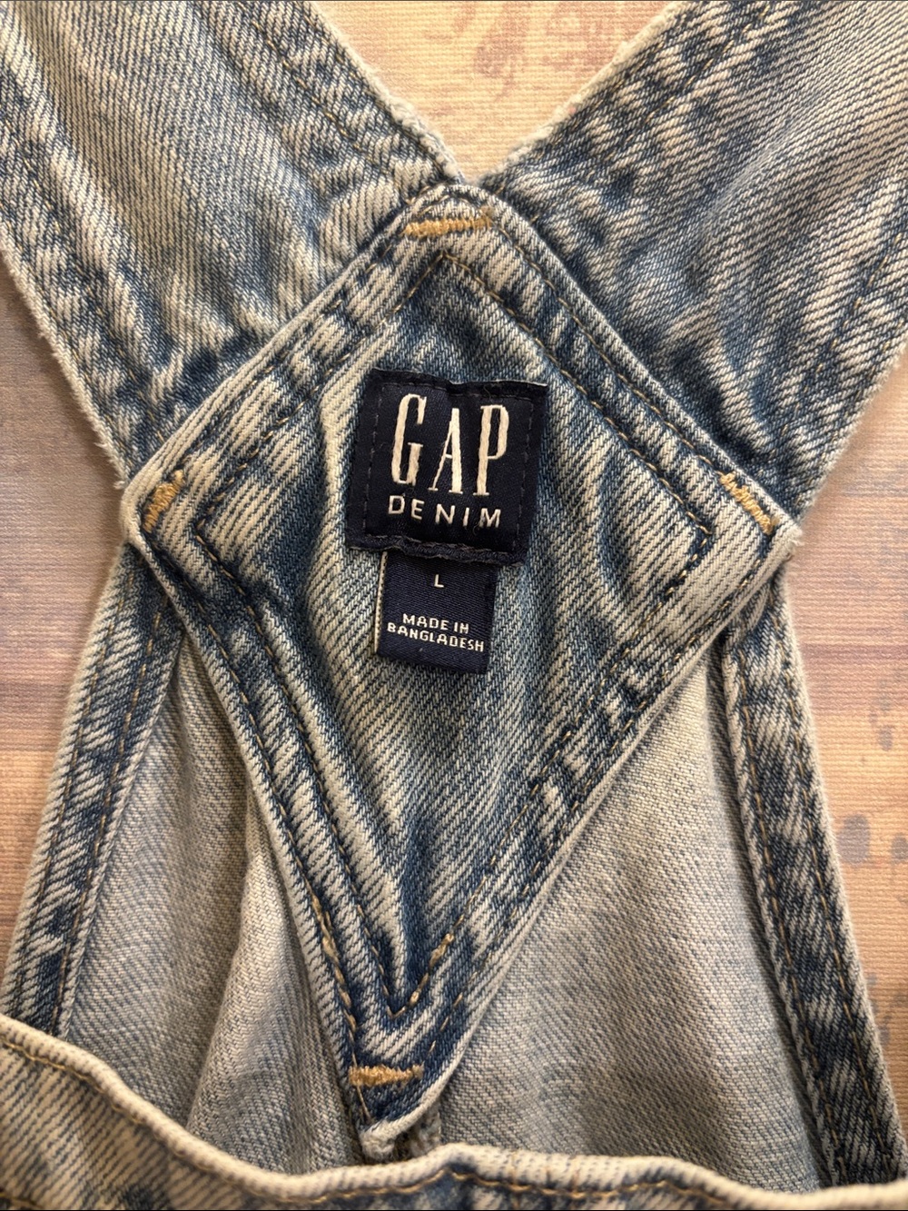 GAP Washed Light Blue Denim Short Overalls - Picture 2 of 6